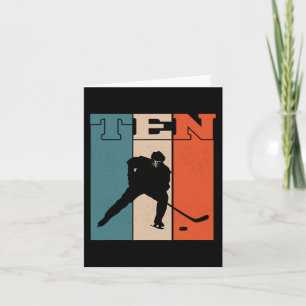 10. Geburtstag Retro Eishockey 10 Jahre alter Jung Karte