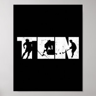 10. Geburtstag Retro Feldhockey 10 Jahre alter Jun Poster