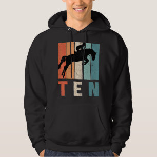 10. Geburtstag Retro Pferdereiter Jungen Mädchen 1 Hoodie