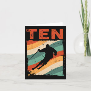 10. Geburtstag Retro Skifahren 10 Jahre alte Boys  Karte