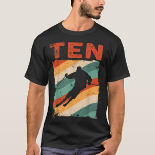 10. Geburtstag Retro Skifahren 10 Jahre alte Boys T-Shirt