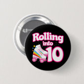 10. Geburtstag Roller Skaten 10 Jahre alter Skate Button (Vorne & Hinten)