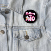 10. Geburtstag Roller Skaten 10 Jahre alter Skate Button (Beispiel)