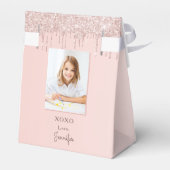 10. Geburtstag Rose Gold Glitzer Foto vielen Dank Geschenkschachtel (Rückseite)