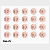 10. Geburtstag rot Rose Gold Glitzer Staub Runder Aufkleber (Blatt)