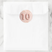 10. Geburtstag rot Rose Gold Glitzer Staub Runder Aufkleber (Tasche)