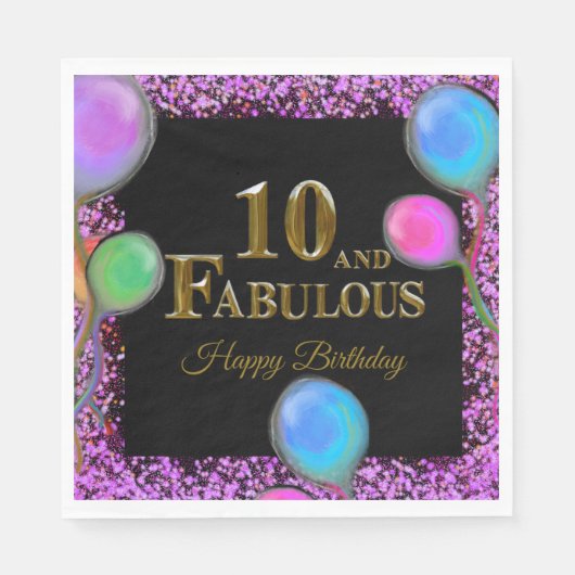 10. Geburtstag Serviette (Vorderseite)