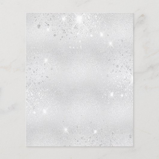 10. Geburtstag Silber Glitzer Einladung (Rückseite)