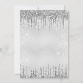 10. Geburtstag silber Glitzer glamouröse Mädchen Einladung (Rückseite)