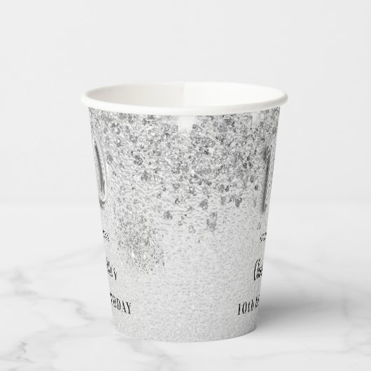 10. Geburtstag Silbername Mädchen Pappbecher (Links)