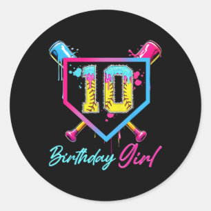 10. Geburtstag Softll Eis Drip 10 Jahre alte Bd Runder Aufkleber