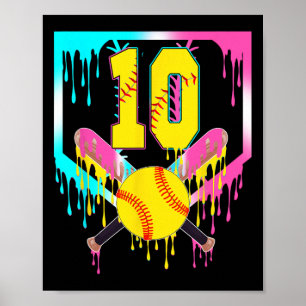 10. Geburtstag Softll Home Plate Tropf Eiscreme 10 Poster