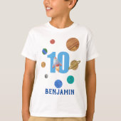 10. Geburtstag Sonnensysteme Planeten T-Shirt (Vorderseite)