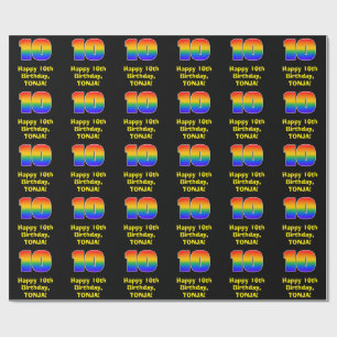 10. Geburtstag: Spaß, farbenfroher Regenbogen Ins Geschenkpapier