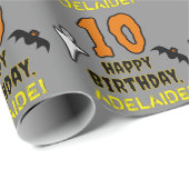 10. Geburtstag: Spooky Halloween Thema, Individuel Geschenkpapier (Rolleneckpunkt)