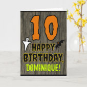 10. Geburtstag: Spooky Halloween Thema, Individuel Karte (Gelbe Blume)