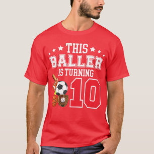 10. Geburtstag Sport Geburtstagstheme 10-jähriger T-Shirt