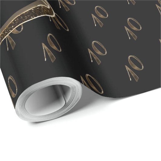 10. Geburtstag Tin Hochzeit Jubiläum Elegant Gold Geschenkpapier (Rolleneckpunkt)