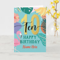 10. Geburtstag Tropischer Blütenrosa Flamingo