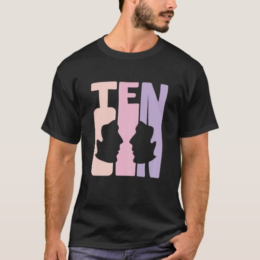 10. Geburtstag Twins Zodiac Girl 10 Jahre Ol T-Shirt (Vorderseite)