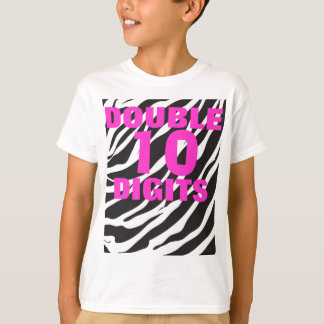 10. Geburtstag - Zebra und Pink zweistellige T T-Shirt