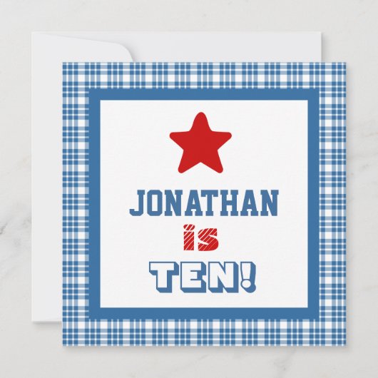 10. Geburtstag Zehn Jahre alter Platz Rahmen Einladung (Vorderseite)