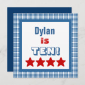 10. Geburtstag Zehn Jahre alter Platz Rahmen Einladung (Vorne/Hinten)