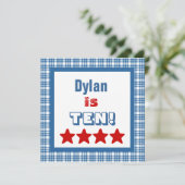 10. Geburtstag Zehn Jahre alter Platz Rahmen Einladung (Stehend Vorderseite)