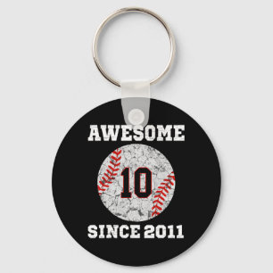 10. Geburtstags Baseball Fan Geschenk 10 Jahre alt Schlüsselanhänger