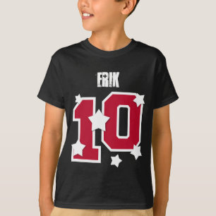 10. Geburtstags-individueller Name ROT NUMMERIERT T-Shirt
