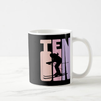 10. Geburtstags Mädchen Retro-Skifahrerin 10 Jahre Kaffeetasse