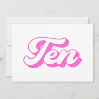 10. Geburtstags Retro Girl Einladung