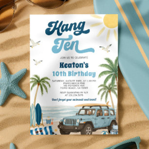 10. Geburtstagseinladung Surfen - Zehn Hang Einladung