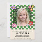 10. Geburtstagseinladungen Retro Groovy Blume Einladung (Vorderseite)