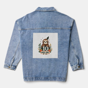 10. Geburtstagsfaultier Vintage Wild One Shirt Jeansjacke
