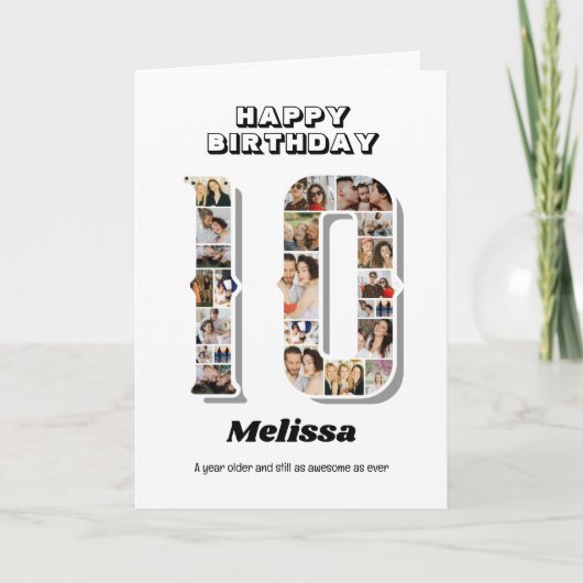 10. Geburtstagsfeier 10. FotoCollage Karte (Vorderseite)