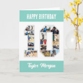 10. Geburtstagsfeier 10. FotoCollage Karte (Gelbe Blume)