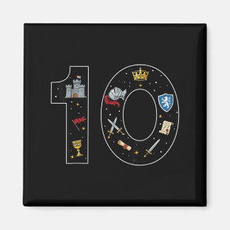 10. Geburtstagsfeier Alter 10 Jahre Geburtstags-Sq Magnet
