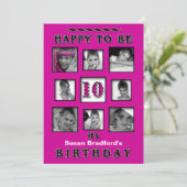 10. Geburtstagsfeier Einladung - Fotos - Fuchsia (Stehend Vorderseite)