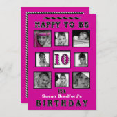 10. Geburtstagsfeier Einladung - Fotos - Fuchsia (Vorne/Hinten)