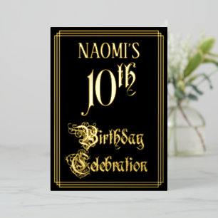 10. Geburtstagsfeier — Elegantes Skript & Benutzer Folieneinladung
