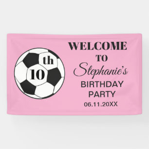 10. Geburtstagsfeier Fußball Rosa Mädchen Sport Banner
