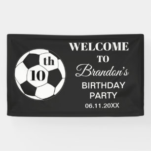 10. Geburtstagsfeier Fußball Schwarz Jungen Sport Banner