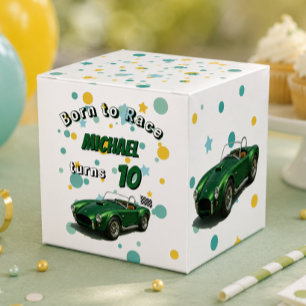 10. Geburtstagsfeier Grüner Rennwagen Geschenkschachtel