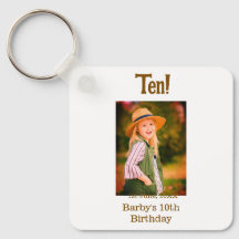 10. Geburtstagsfoto Name Datum einfach braun beige