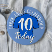 10. Geburtstagsfußball-Abzeichen zum Personalisier Button (Beispiel)