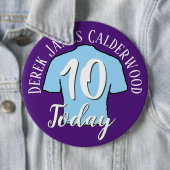 10. Geburtstagsfußball-Abzeichen zum Personalisier Button (Beispiel)