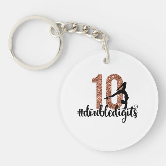 10. Geburtstagsgeschenk Doppel Digits Girls Gymnas Schlüsselanhänger (Vorderseite)