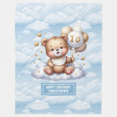 10. Geburtstagsgeschenktüte mit eigenem Teddynamen Fleecedecke (Vorderseite)