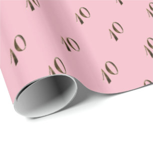 10. Geburtstagsjubiläum Pink Gold Nummer 10 Geschenkpapier